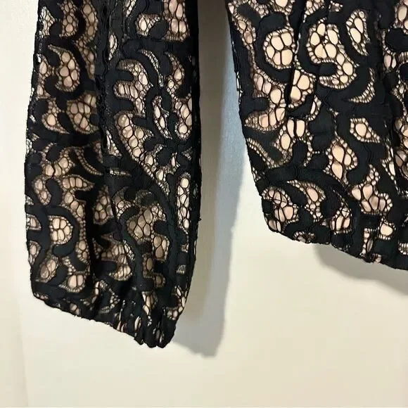 Trina Turk Lace Overlay Jacket Womens 2 Black